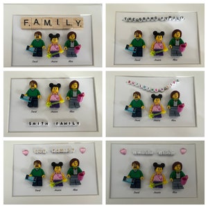 Personalized mini me minifigure frame. For up to 5 figures. Last day for Fathers Day orders : 7 June image 8