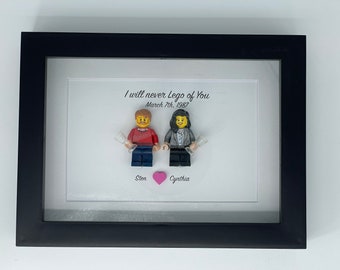 Personalized mini me minifigure frame. For up to 5 figures.