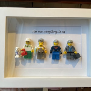 Personalized mini me minifigure frame. For up to 5 figures. Last day for Fathers Day orders : 7 June image 1