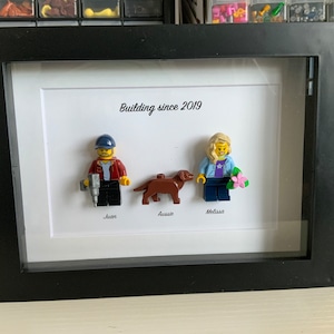 Personalized mini me minifigure frame. For up to 5 figures. Last day for Fathers Day orders : 7 June image 2