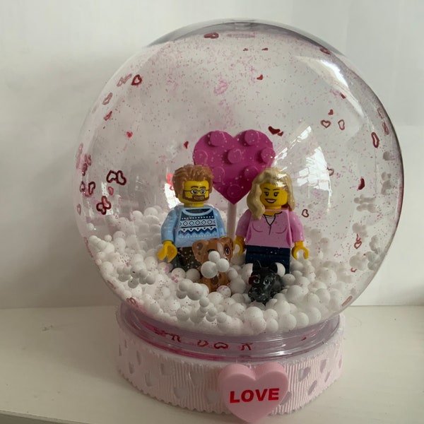 Personalized mini me minifigure snow globe.   Last day for Fathers Day orders : 7 June