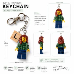 Personalised mini me minifigure key ring. Price per keychain.  FREE SHIPPING
