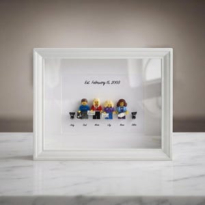 Personalized Mini Me Minifigure Family Frame: Custom 3D Shadow Box.