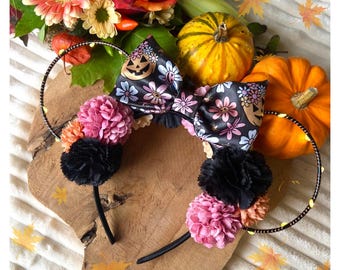 Mädchenhafte Kürbis-Disney-Ohren – Disney-Blumenohren