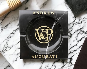 Personalized Marble Ashtray, Handmade Engraved Gift