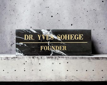Personalized Marble Desk Name Plate: Engraved Office Decor