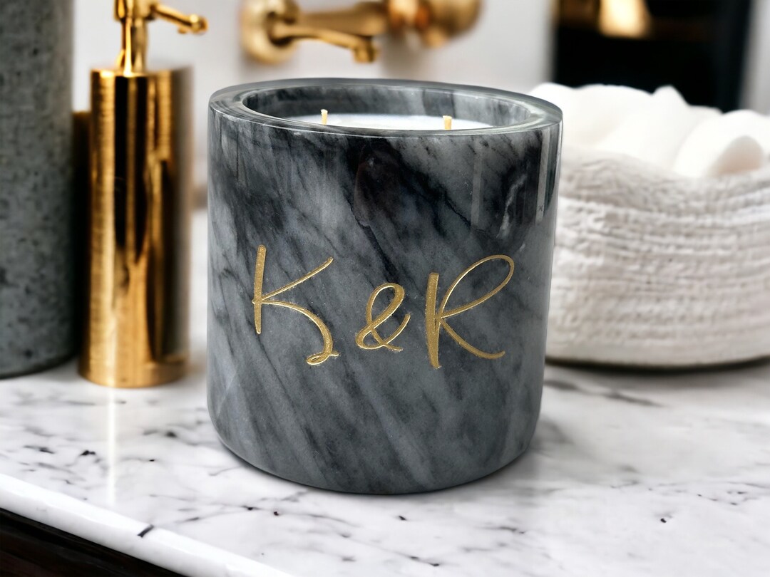 Personalized Marble Candle,customized Candle,name Engraved Candle