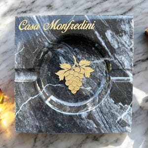 Engraved Marble Ashtray: Custom Groomsmen Gift, Personalized Design