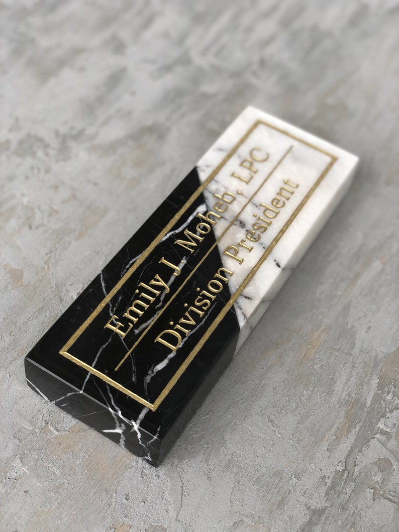 Personalized Marble Desk Name Plate Handmade Custom Marble Etsy
