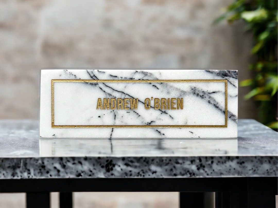 Personalized Handmade Marble Desk Name Plate Desknameplate Etsy