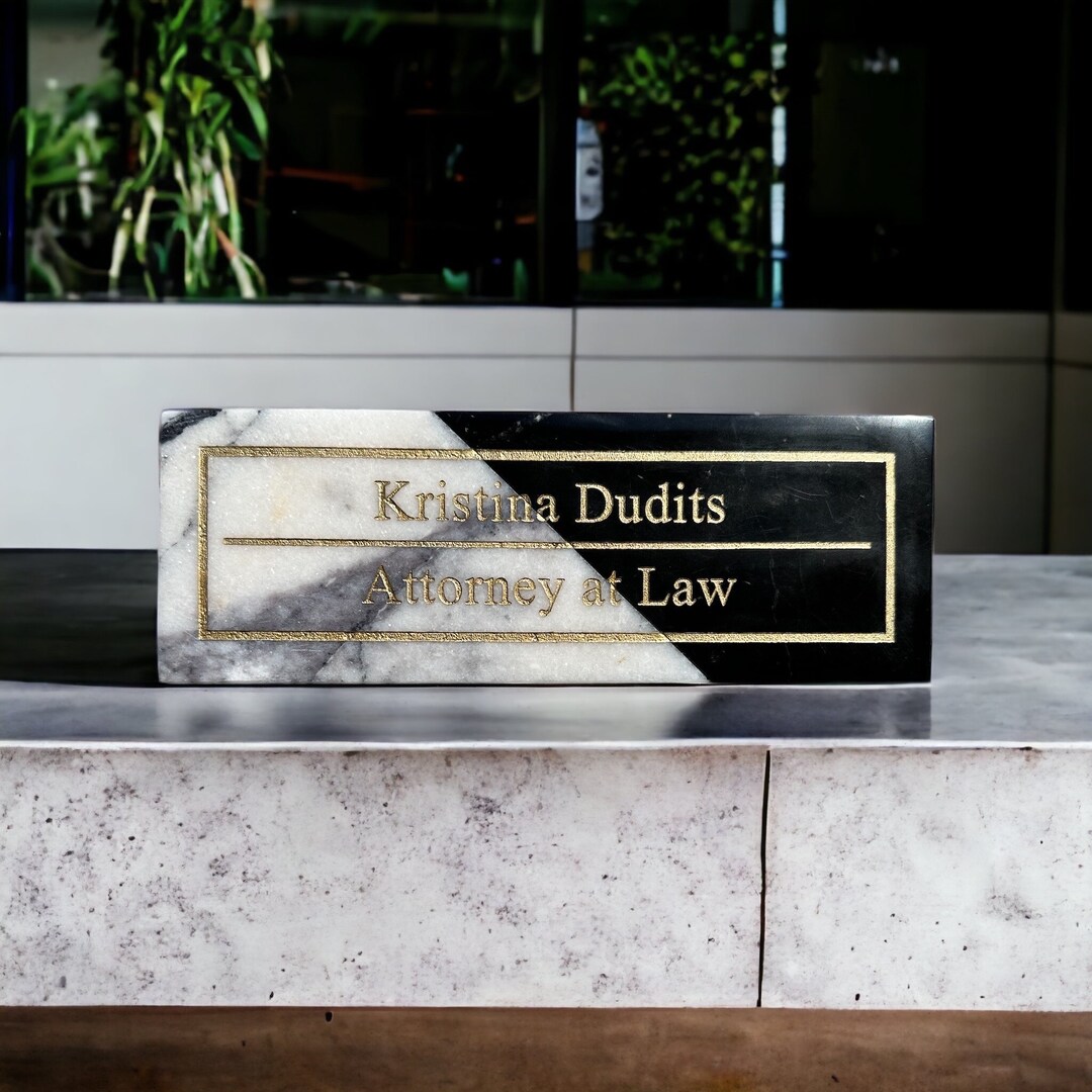 Personalized Marble Desk Name Plate, Handmade Custom Marble Nameplate