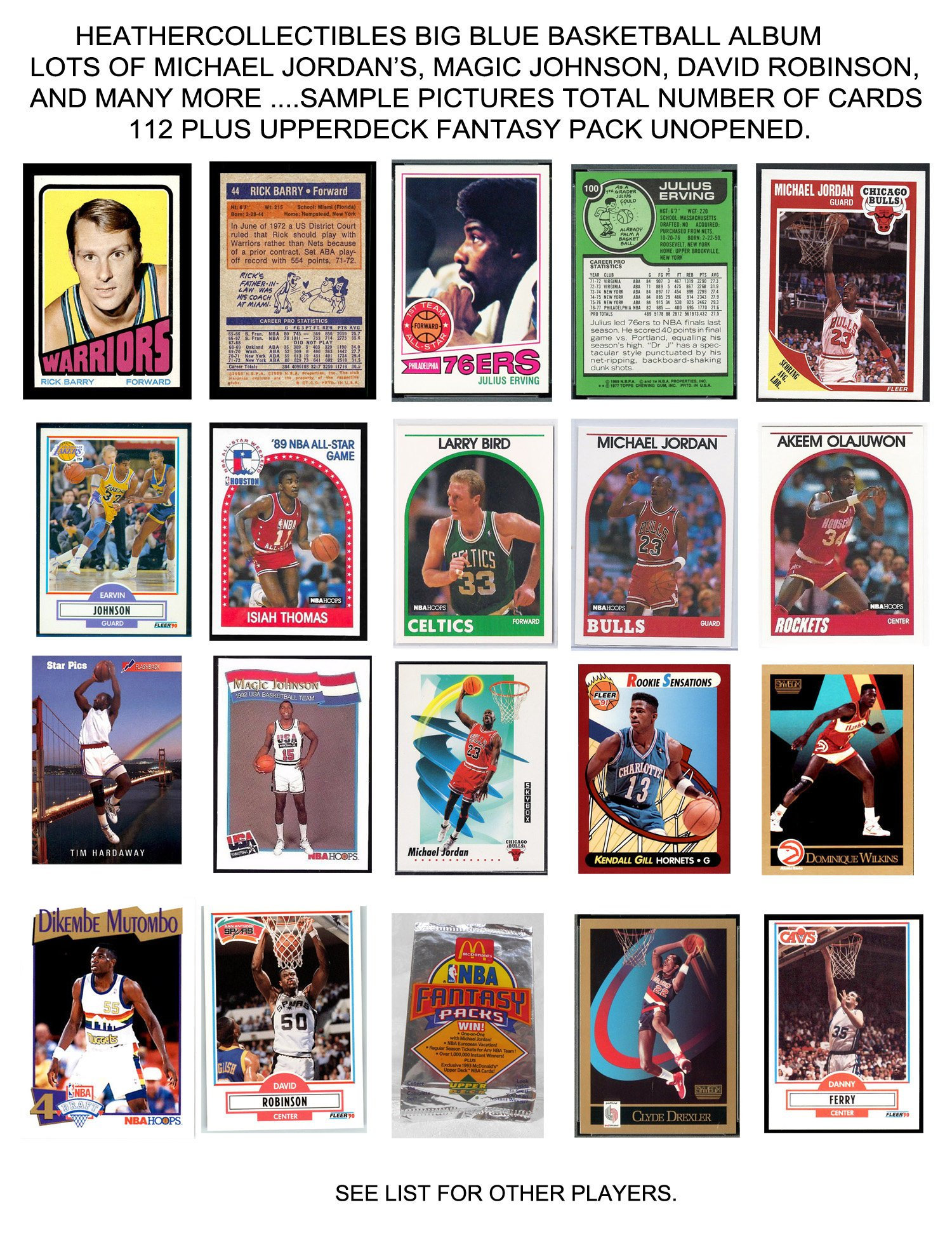 1990-91 NBA Hoops #23 Hakeem Olajuwon All-Star Rockets