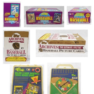 Baseball Wax Packs, Classic Baseball Trivia Game, Topps Archivl 1953 baseball set, 1991 Score Wax packs, Sports Fan,Party Gifts, Collectors