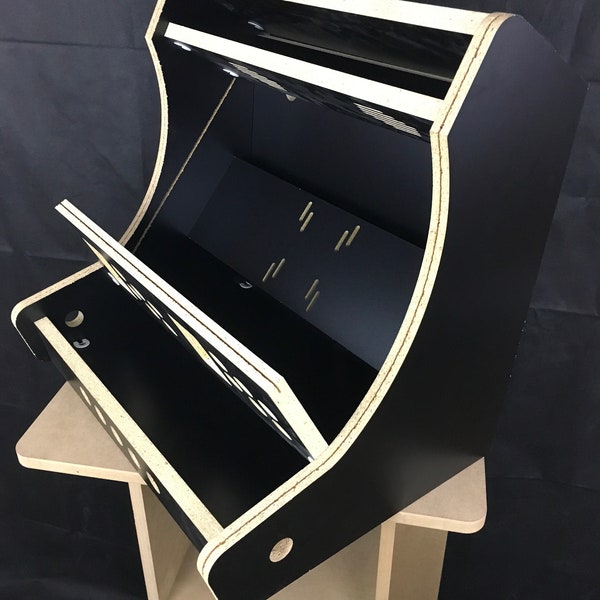 Extra Wide Bartop Arcade Deluxe Cabinet Kit - Black, Easy Assembly, for 22" Monitor