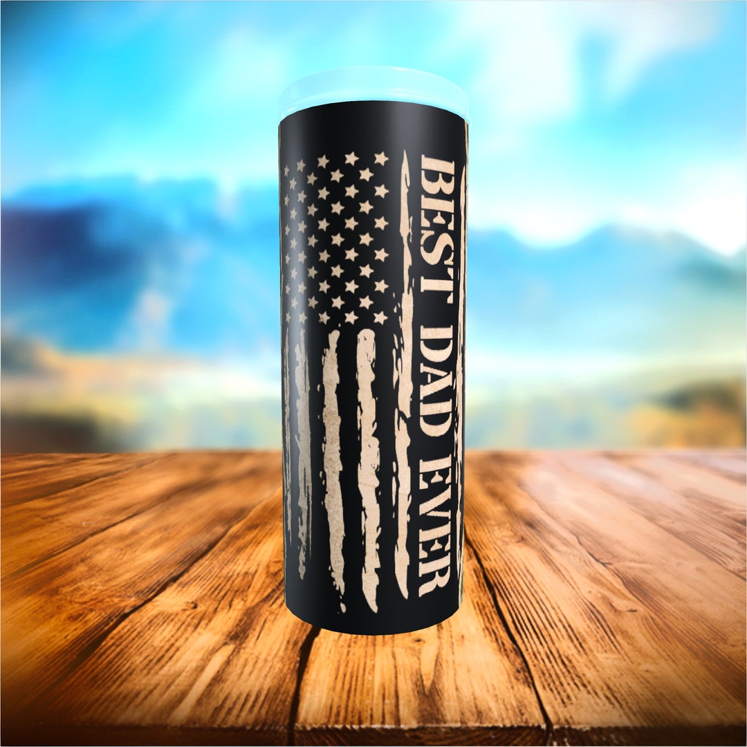 Fathers Day / Best Dad / Camo Flag / Stainless Steel Skinny Tumbler ...