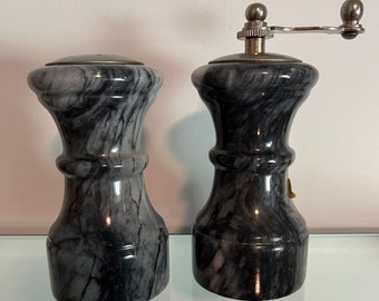 Marble Pepper Grinder & Salt Shaker