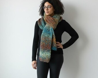 Own the Horizon Scarf | Handmade Knit Scarf | Long Winter Scarf | Teal Scarf | Boho Knit Scarf | Gift for Her