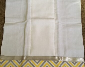 Yellow and gray chevron burp pad