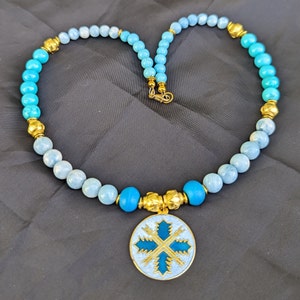 Indian jewelry/turquoise necklace/hippie necklace/Boho necklace/blue necklace/pendent necklace/healing stone/American Indian jewelry
