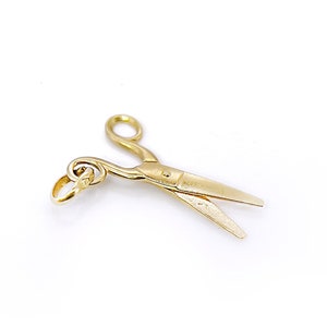 Vintage Gold Scissors Charm, 18KT