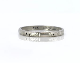 Art Deco Floral Eternity Ring, H.Y.M. to A.N.W 3/11/34, 14K