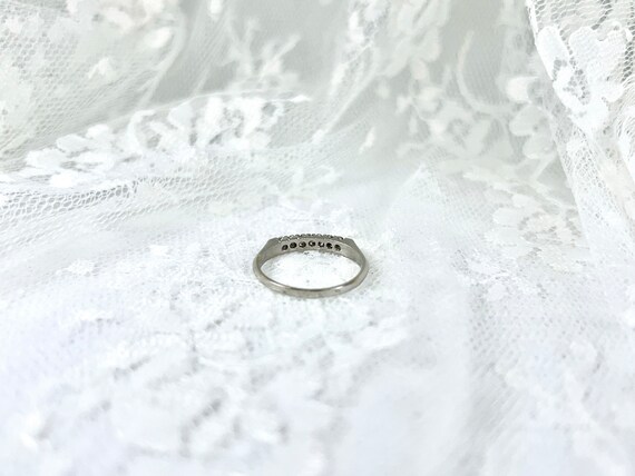 Vintage Platinum Single Cut Diamond Ring, SIze 7.… - image 4
