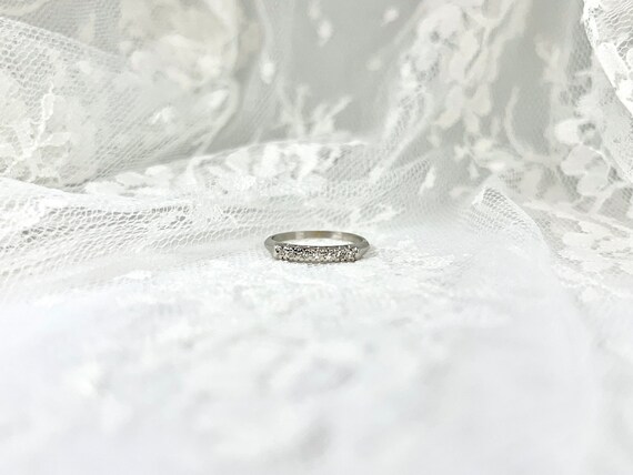 Vintage Platinum Single Cut Diamond Ring, SIze 7.… - image 3