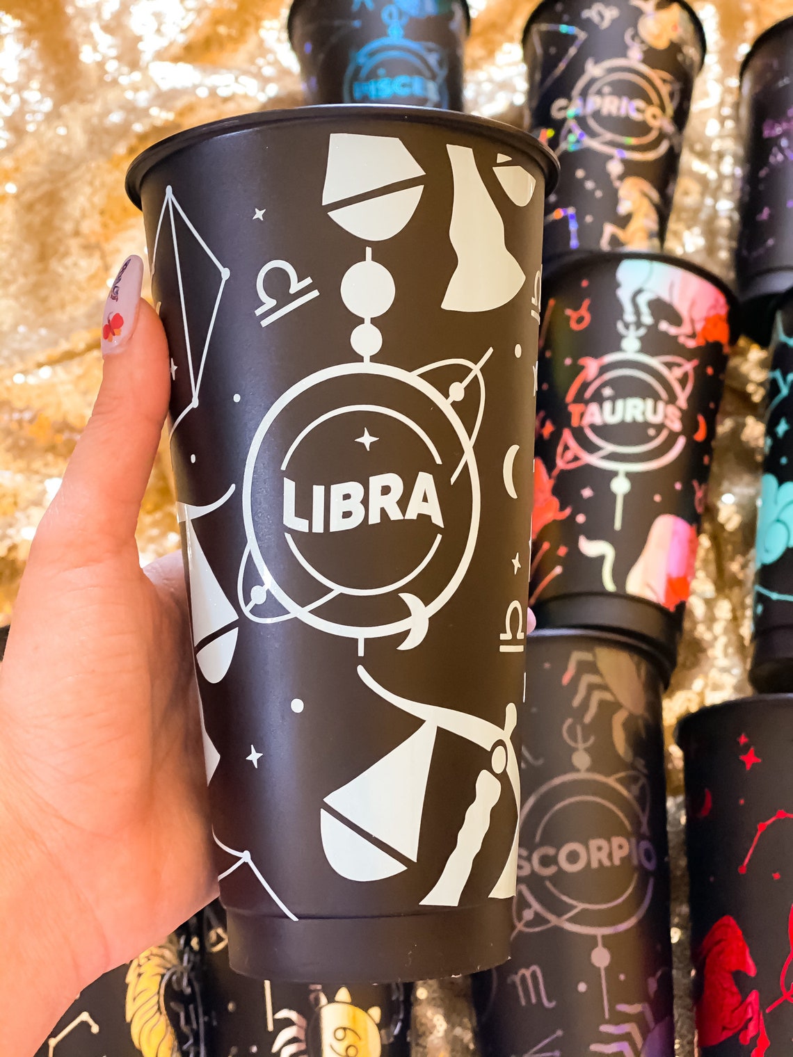 Matte tumbler // zodiac cup// zodiac signs// reusable cups// Etsy