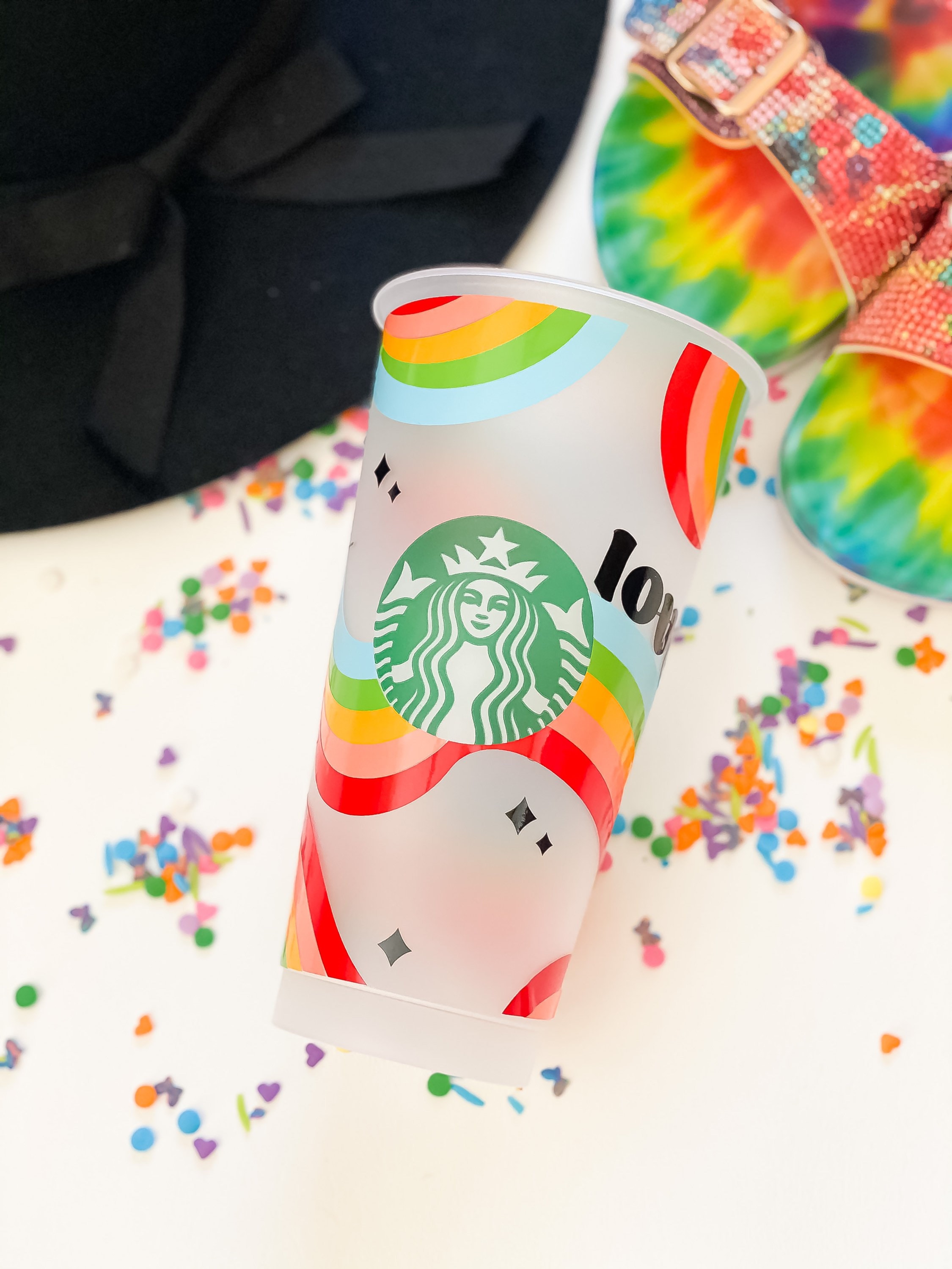 Customized Starbucks cup// rainbow cup// pride cup// cold up// Etsy