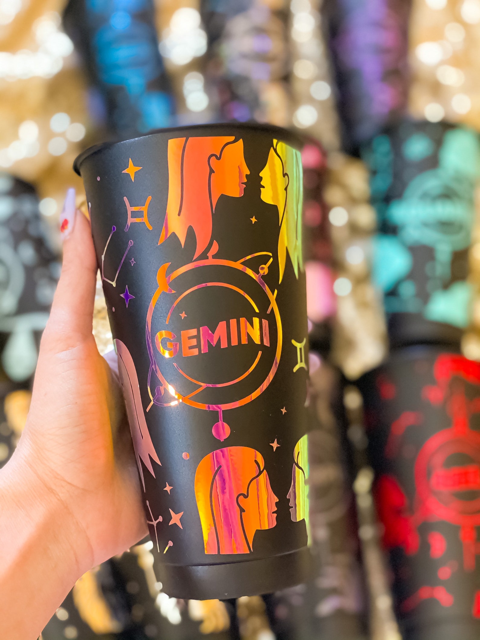 Matte tumbler // zodiac cup// zodiac signs// reusable cups// Etsy