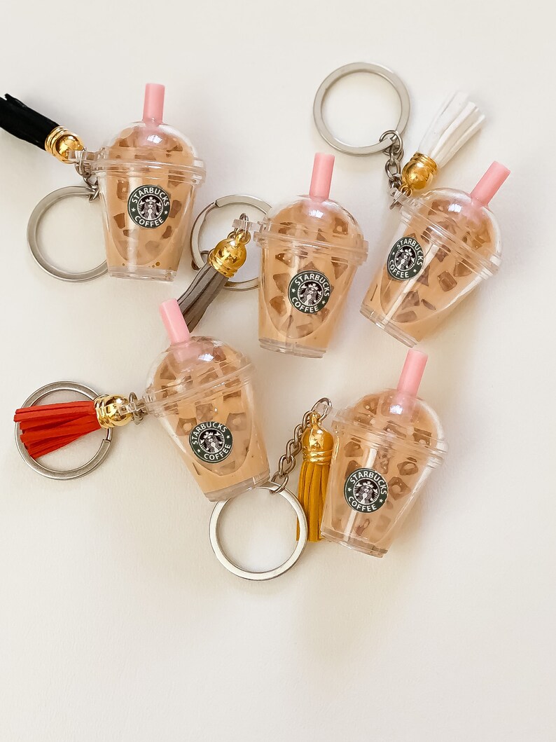 Mini Coffee Keychain //starbucks Inspired Drink Keychain// Etsy
