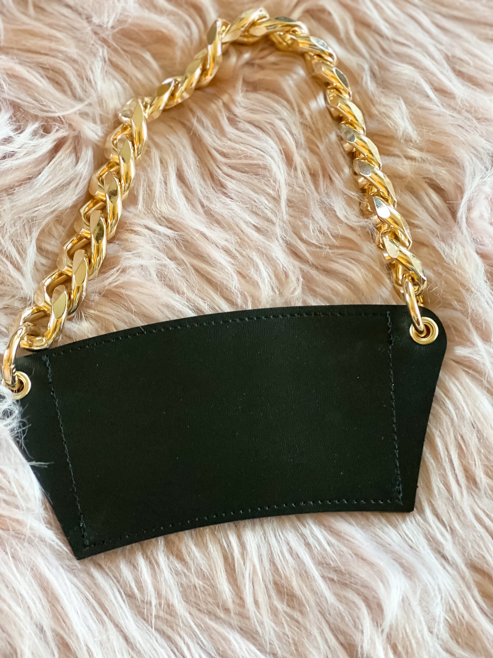 Coffee Purse// Cup Holder// Coffee Leather Holder and Chain// Etsy