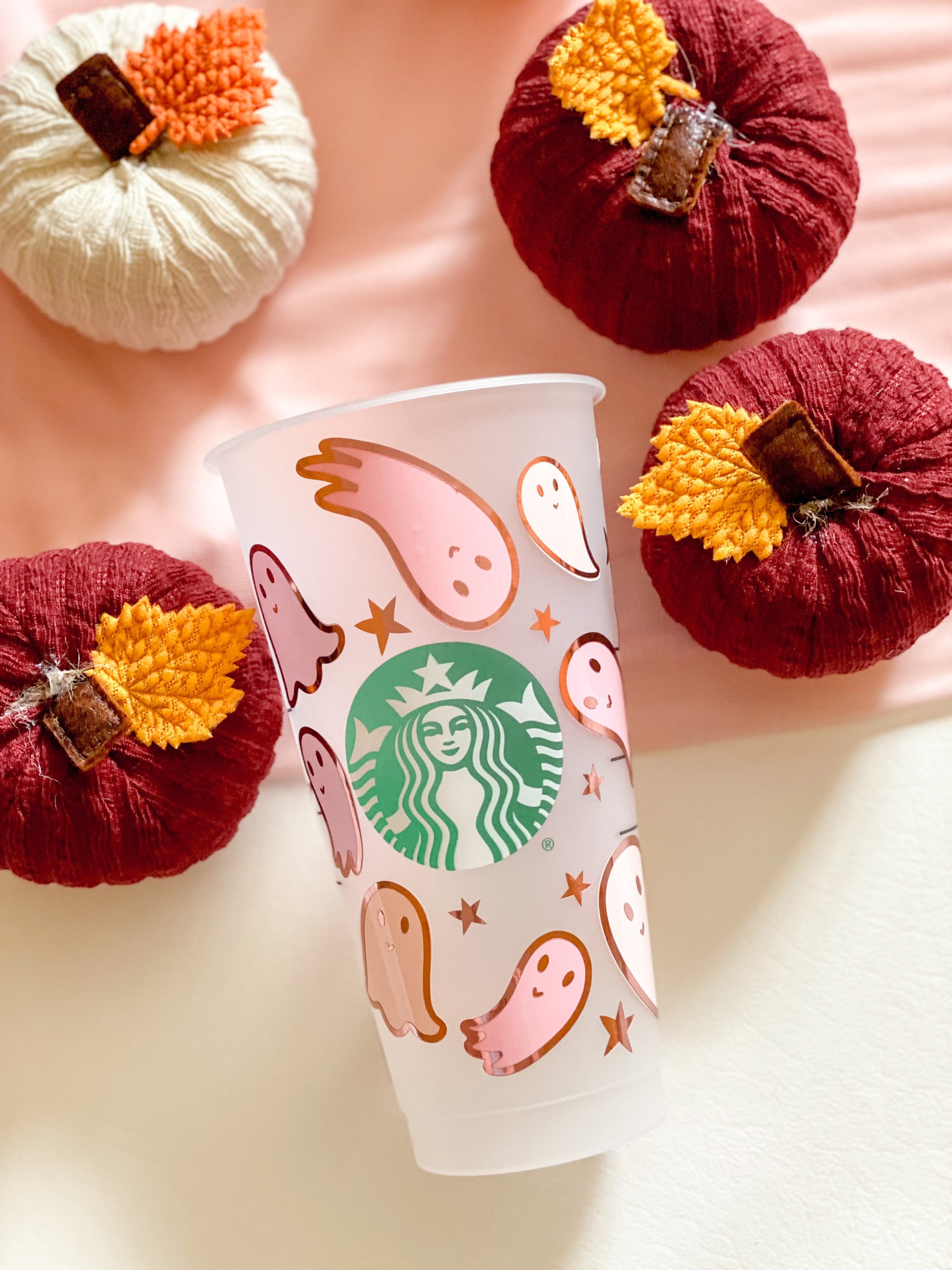 Customized Starbucks Cup// Halloween Cup// Fall Cup// Ghost Etsy