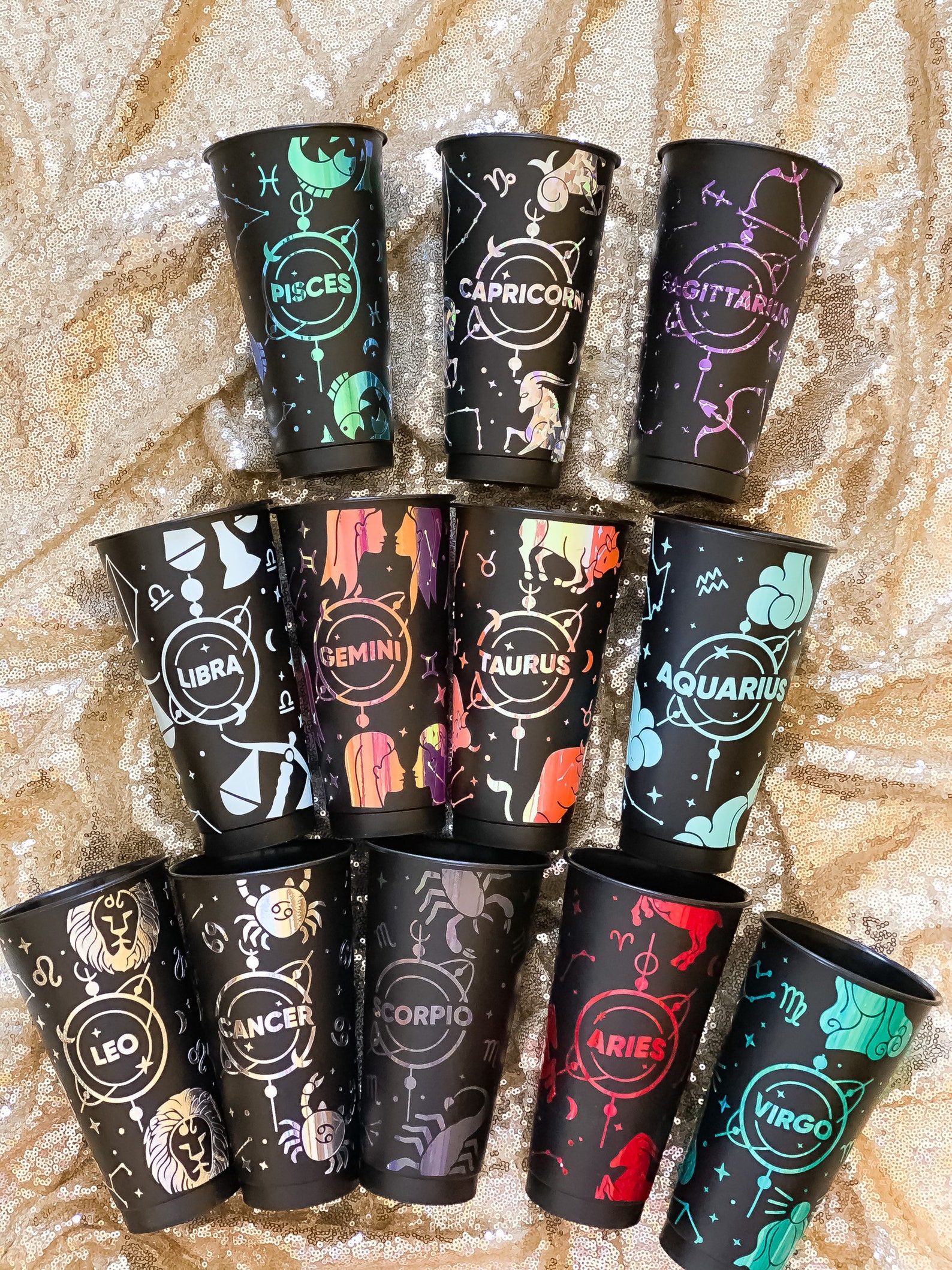 Matte tumbler // zodiac cup// zodiac signs// reusable cups// Etsy