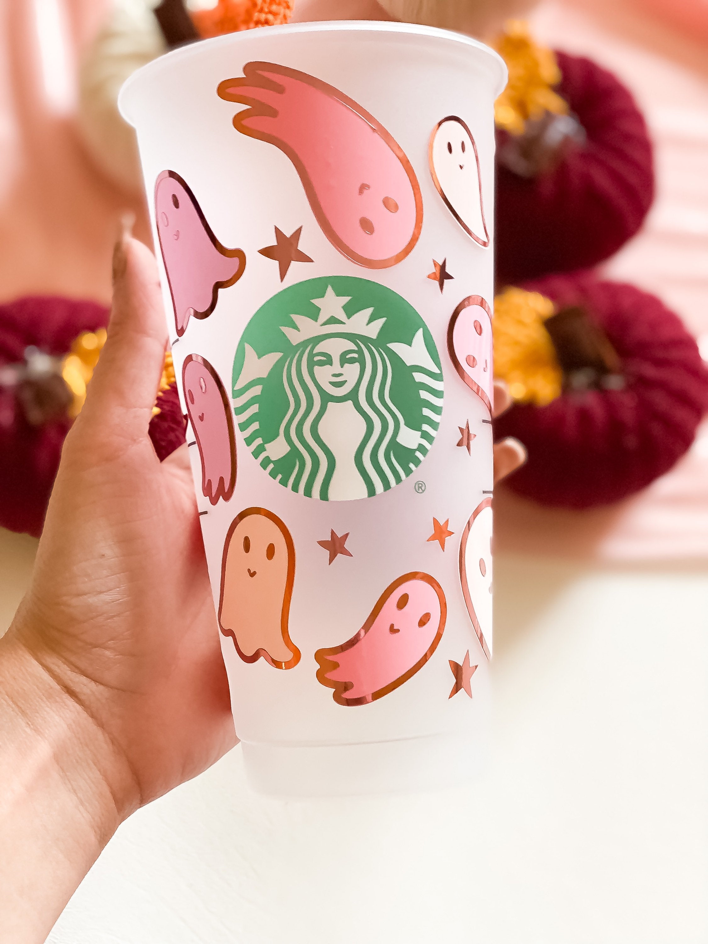Customized Starbucks Cup// Halloween Cup// Fall Cup// Ghost Etsy