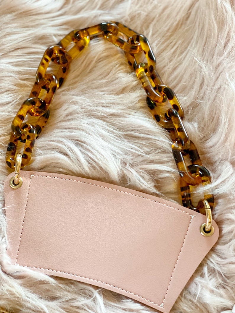 Coffee Purse// Cup Holder// Coffee Leather Holder and Chain// Etsy