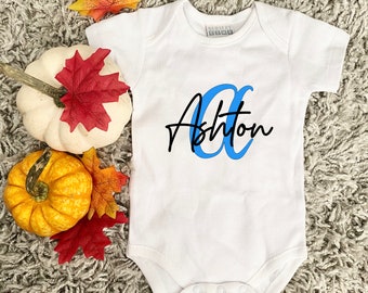 Newborn Personalised letter baby grow