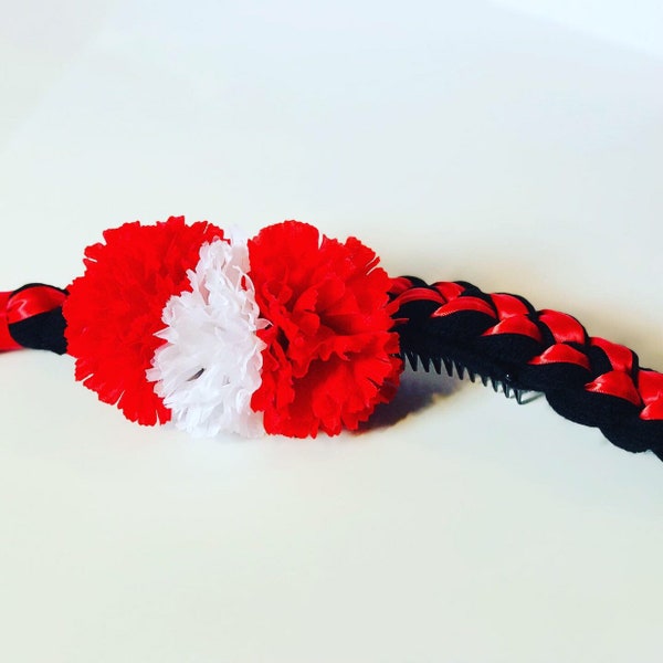 Traditional Mexican Baile (Ballet) Folklorico - Veracruz headpiece (trenza, tocado); Mexican floral headband