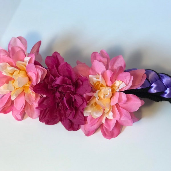 Non-traditional Ballet (Baile) Folklorico headpice (tocado, trenza, hair accessory); Mexican floral headband