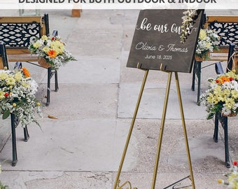 Metal Wedding Sign Easel: Adjustable Height, Event Display Stand