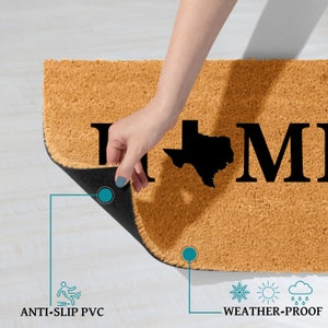 Texas Welcome Mat: Personalized Natural Coir Doormat
