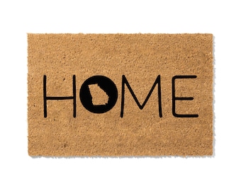 Georgia Doormat, Personalized Natural Coir Welcome Mat, State Pride Home Gift, Custom Housewarming Present, Indoor Outdoor Rug