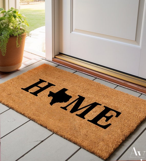 TEXAS DOOR MAT, Personalized Welcome Mat, Front Door Mat, Custom