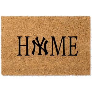 Personalized Baseball Doormat: New York Yankees Inspired, Natural Coir