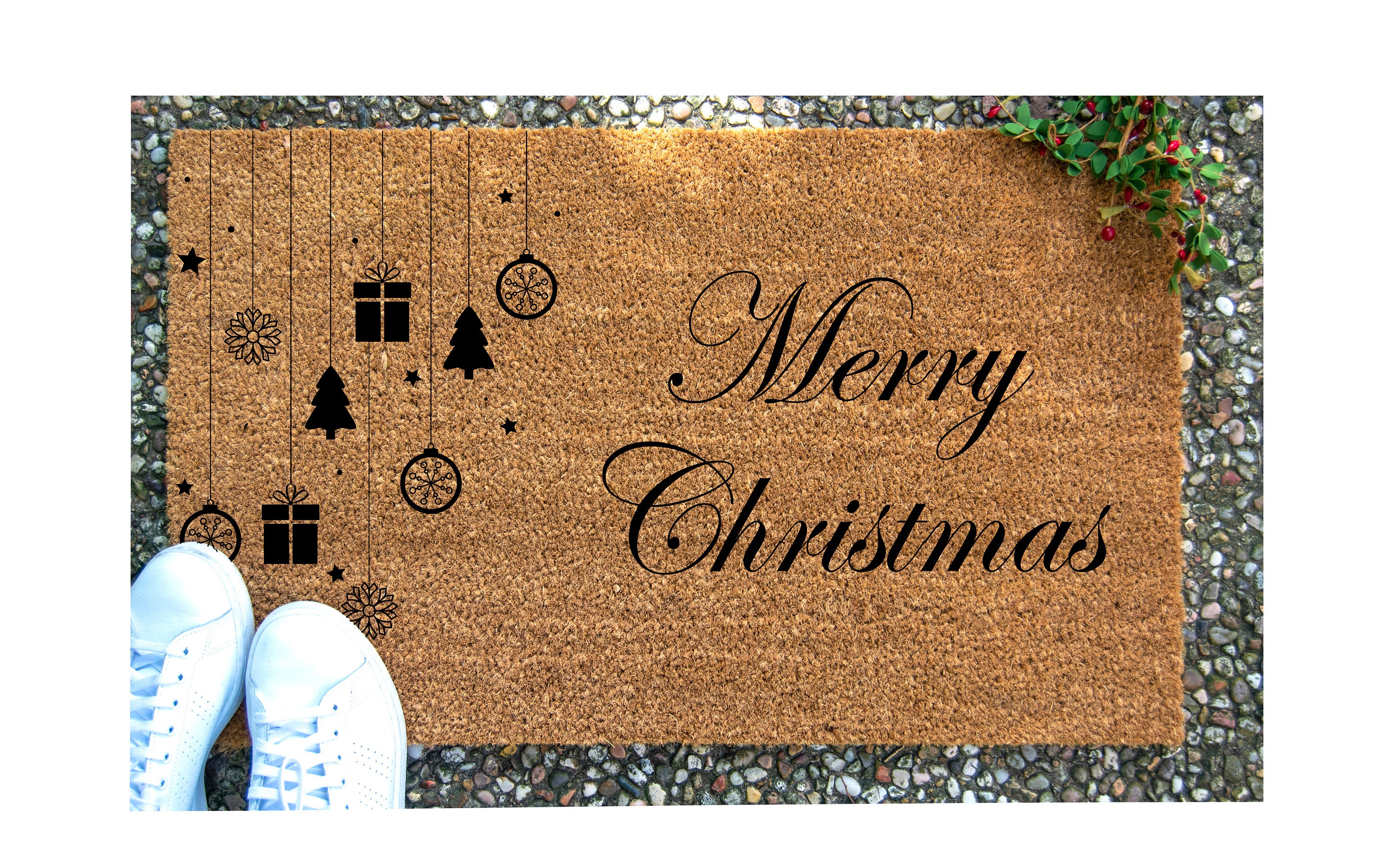 Decoración de Navidad alfombrilla de la puerta de las | Etsy