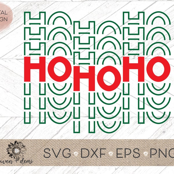 Ho Ho Ho SVG - Christmas svg - Svg for cricut - Svg for Silhouette - mirrored word svg - modern Christmas svg