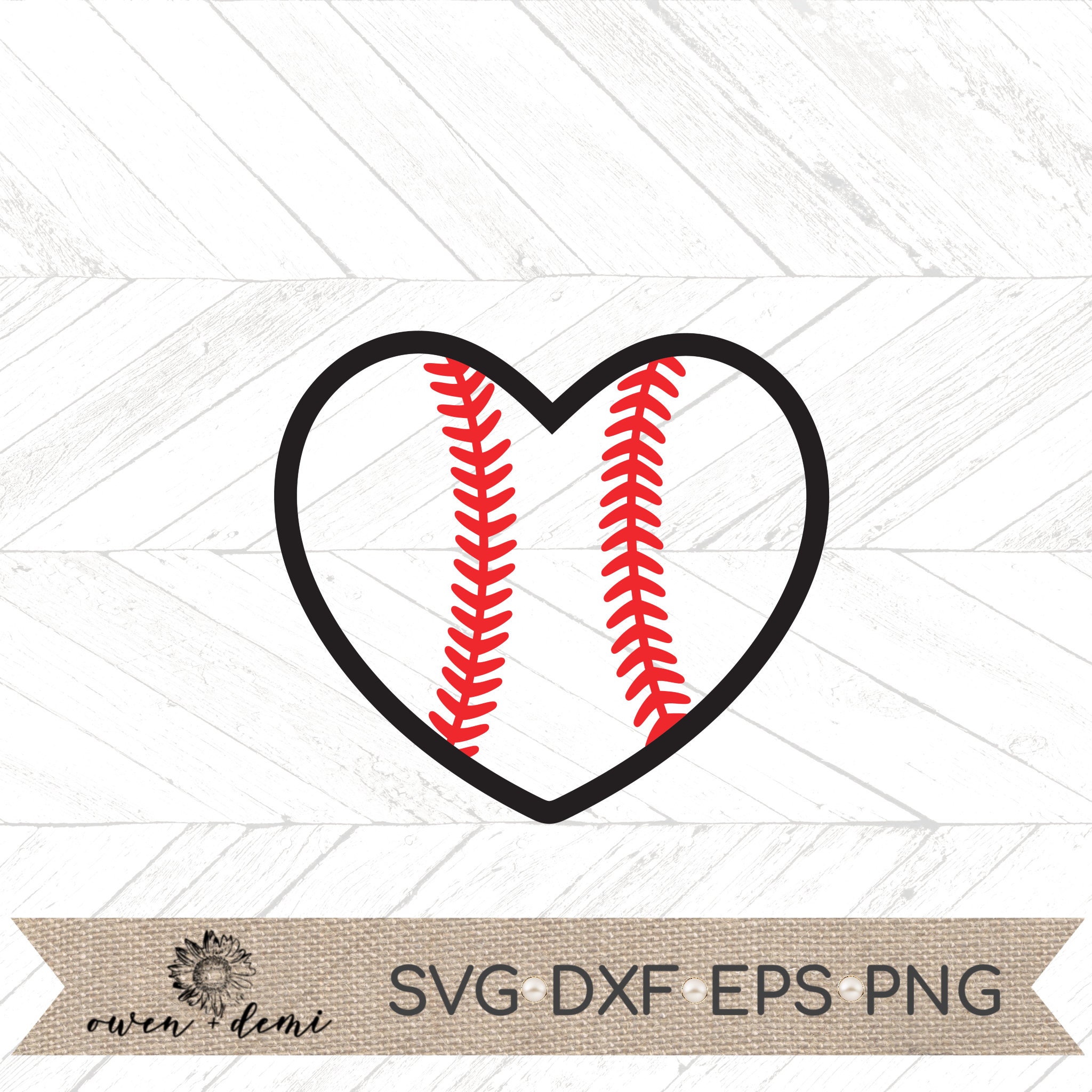 Baseball heart svg baseball heart cut file baseball Cricut | Etsy