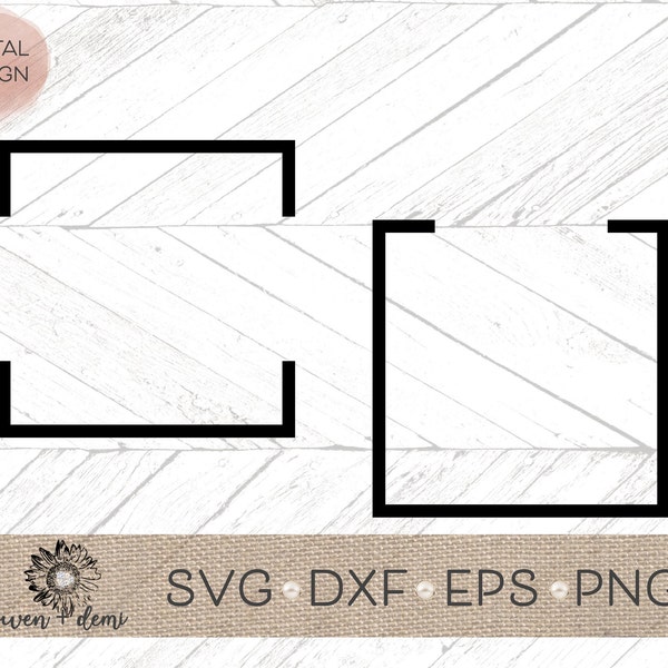 Split Square svg - split frame svg - square svg - square Cricut svg - square Silhouette svg - square frame png