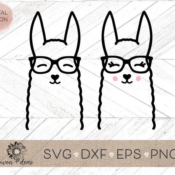 Llama SVG -  Hip Llamas svg - girl llama svg - boy llama svg - llama clip art - hipster svg