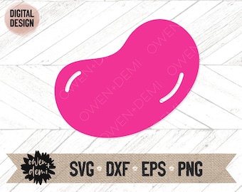 Jelly Bean SVG  - Pink Jelly Bean SVG -  Jelly Bean cricut cut file - Jelly Bean silhouette cut file - candy clip art - Easter clip art